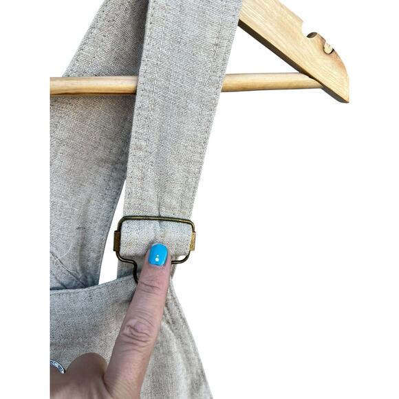 D'mode Classix Linen Blend Vintage 90s Women's Shorts Jumpsuit Beige Size SMALL - Picture 5 of 10